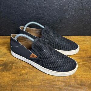 Olukai Pehuea 20271-4040 Black Textile Slip-On Sneakers Womens Size 10